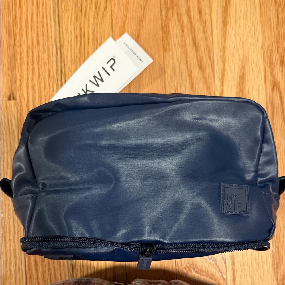 IHKWIP Navy Nylon Collapsible Toiletry Bag  for Men water repellent brand new